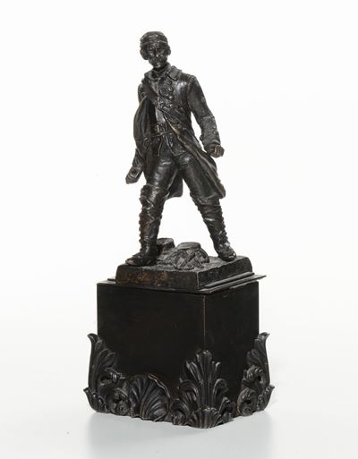 Piccolo Gruppo in Bronzo Raffigurante un Garibaldino, XIX Secolo