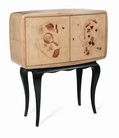 Mobile Bar con Piedi Ebanizzati