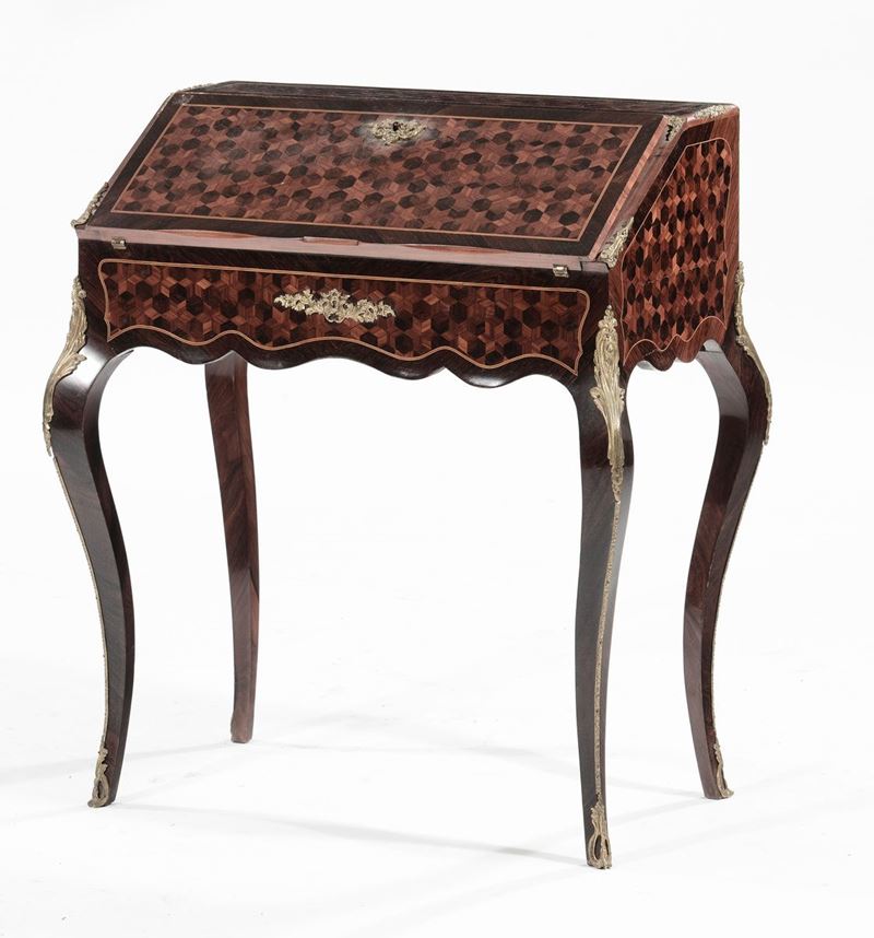Scrittoio a ribalta a marquetterie, Francia, Napoleone III  - Auction Antique and Old Masters - I - Cambi Casa d'Aste