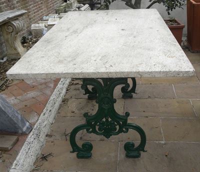 Tavolo da Giardino in Ghisa con Piano in Marmo
