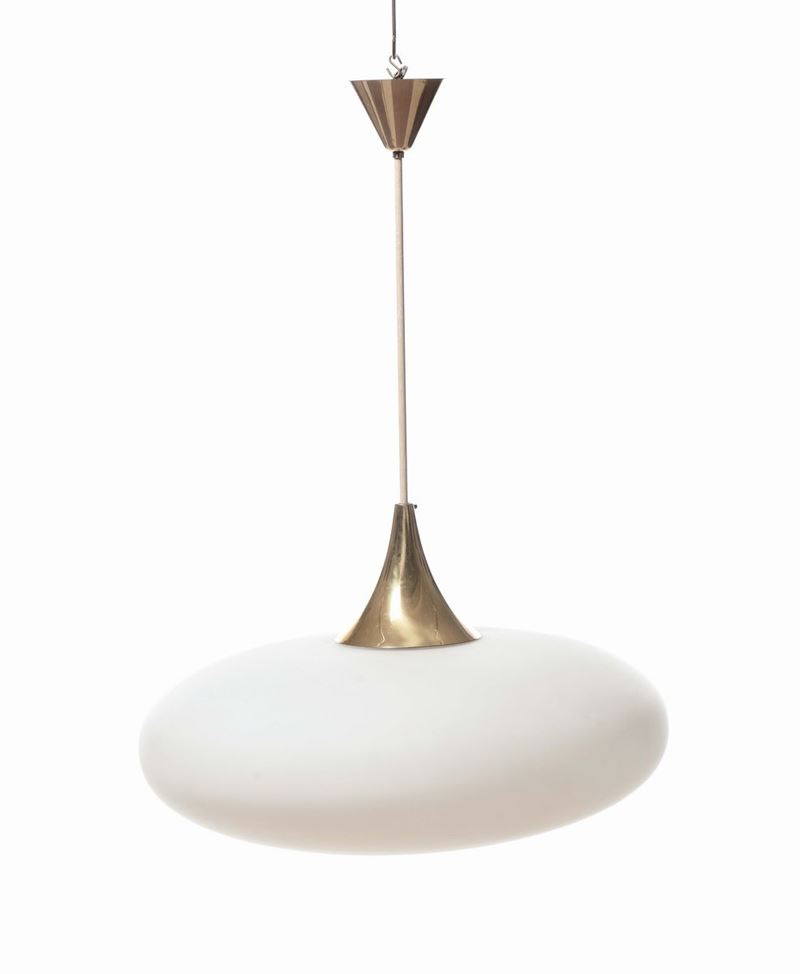 Lampada con diffusore in vetro opalino satinato  - Asta Design - IV - Cambi Casa d'Aste