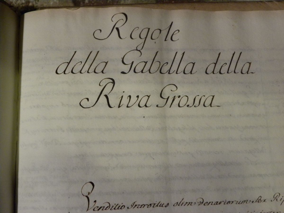 Manoscritto -economia Genovesemiscellanea di Economia-regole della Gabella della Riva Grossa