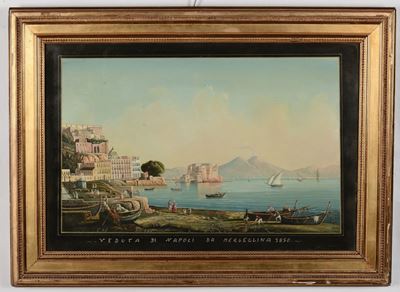 Anonimo del XIX Secoloveduta di Napoli da Mergellina, 1850