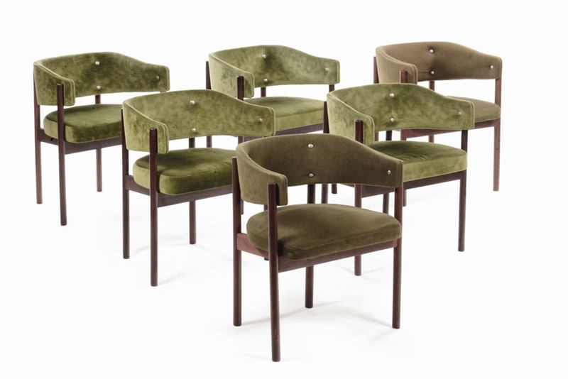 Sei sedie con braccioli  - Auction Design - II - Cambi Casa d'Aste