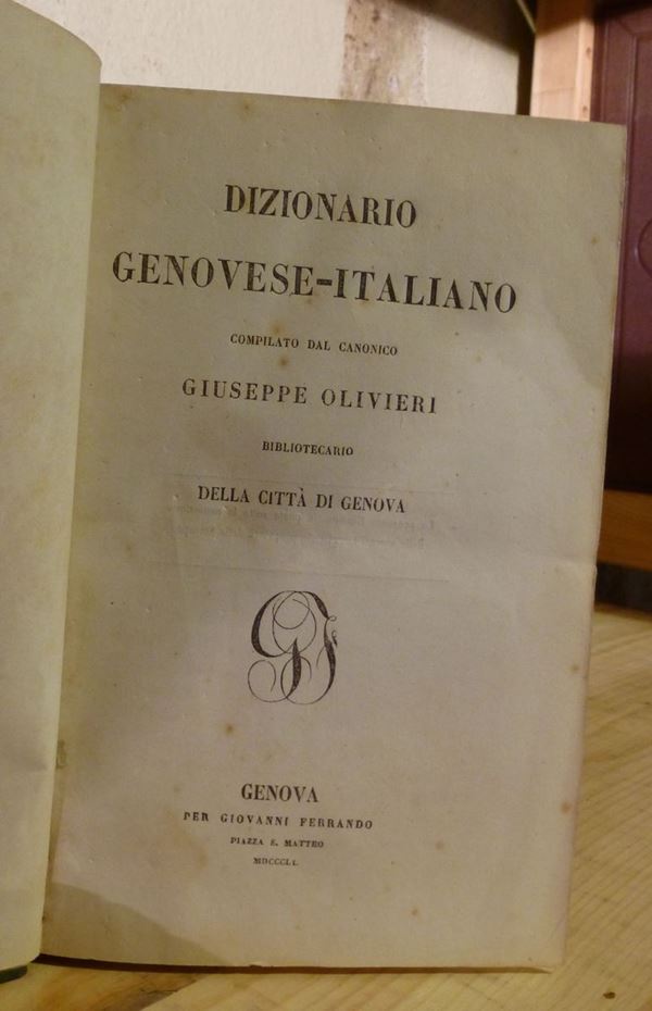 Giuseppe Olivieri Dizionario Genovese Italiano