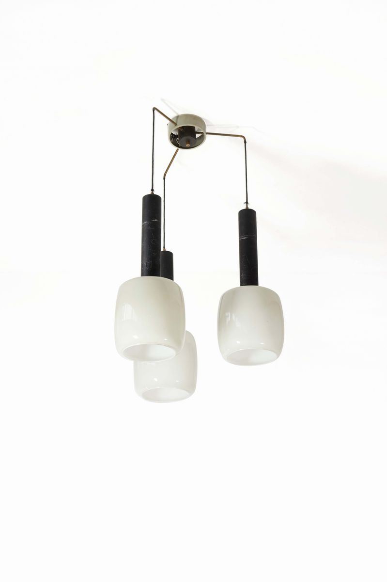 Lampadario con struttura metallica laccata  - Asta Design - IV - Cambi Casa d'Aste