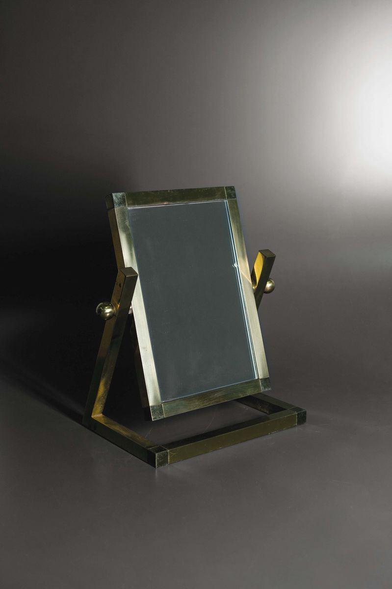 Specchiera da tavolo in ottone lucido  - Auction Design - IV - Cambi Casa d'Aste