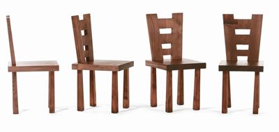Quattro Sedie in Legno di Rovere