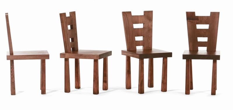 Quattro sedie  in legno di rovere  - Auction Design - II - Cambi Casa d'Aste