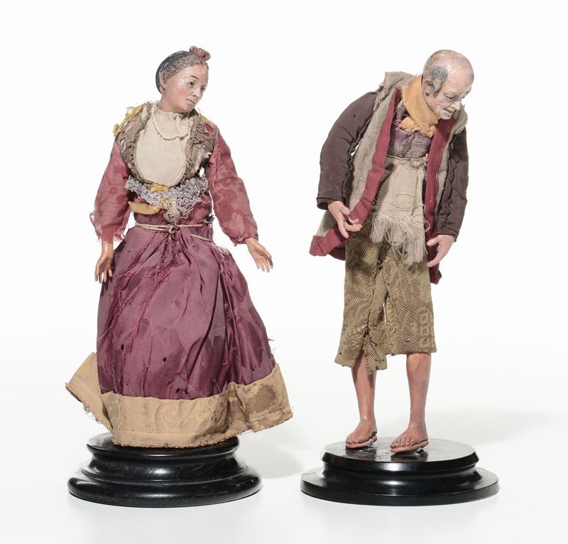 Coppia di contadini da presepe  - Asta Antiquariato e Dipinti Antichi - I - Cambi Casa d'Aste
