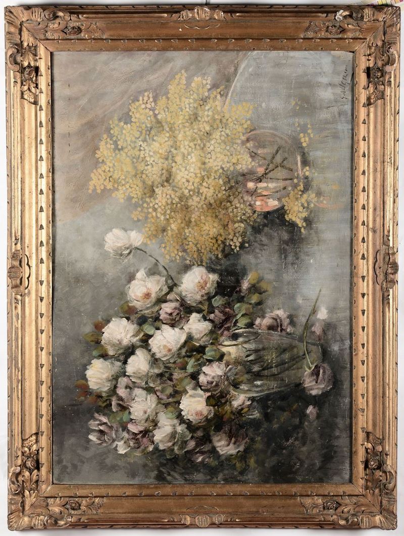 Gian Angelo Ugolini (1881-1962) Natura morta con fiori  - Asta Antiquariato e Dipinti Antichi - I - Cambi Casa d'Aste