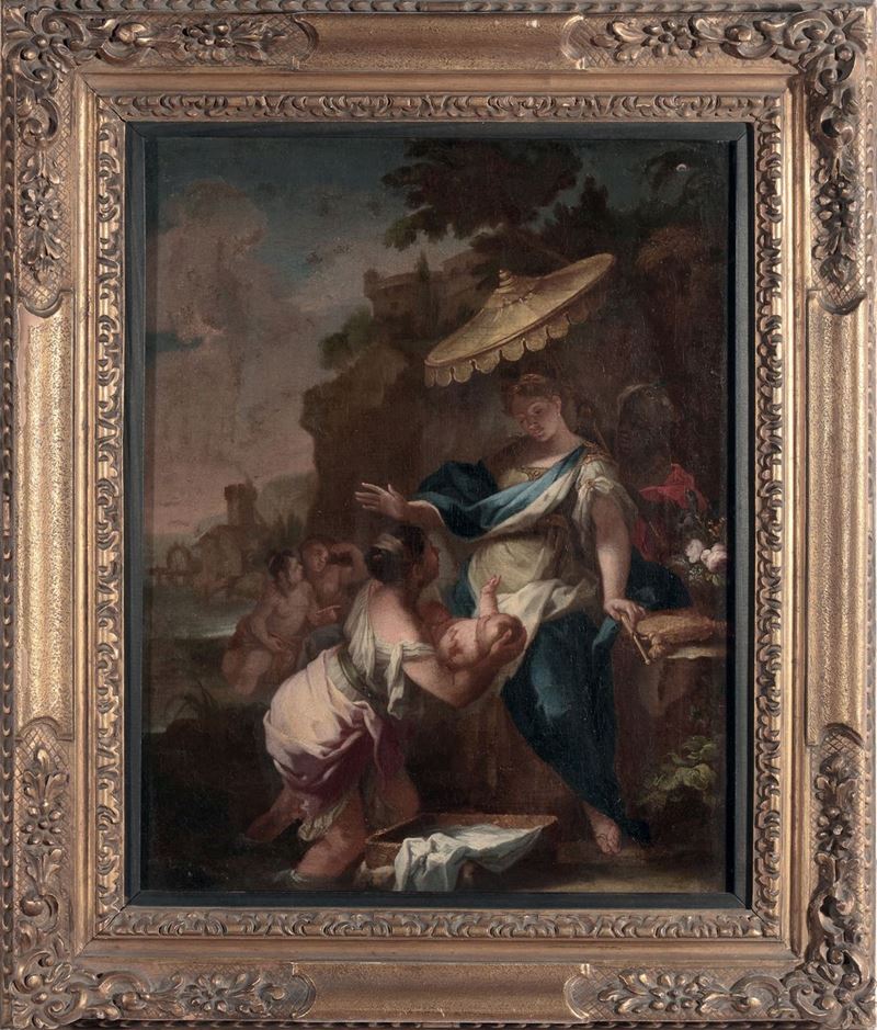 Scuola del XVIII secolo Mosè salvato dalle acque  - Auction Antique and Old Masters - I - Cambi Casa d'Aste