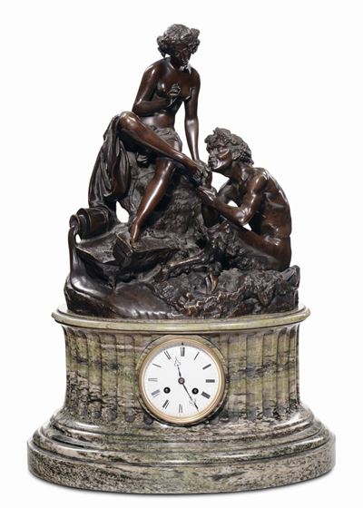 Grande Orologio in Bronzo Patinato, Parigi XIX Secolo