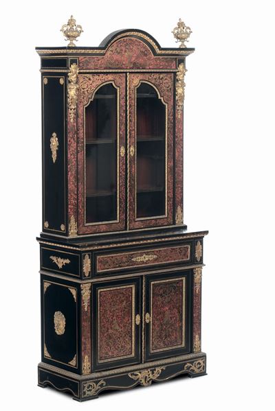 Credenza a Due Corpi in Stile Boulle, XIX Secolo