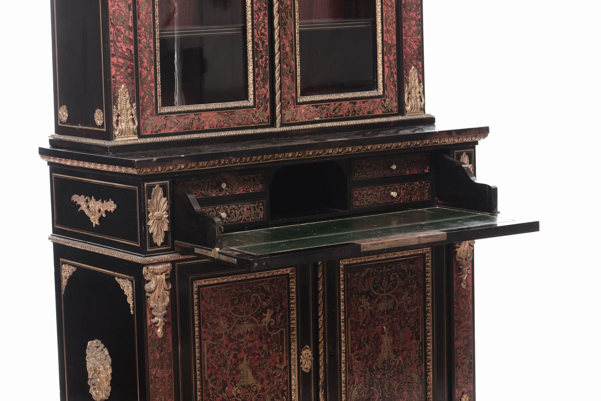Credenza a Due Corpi in Stile Boulle, XIX Secolo