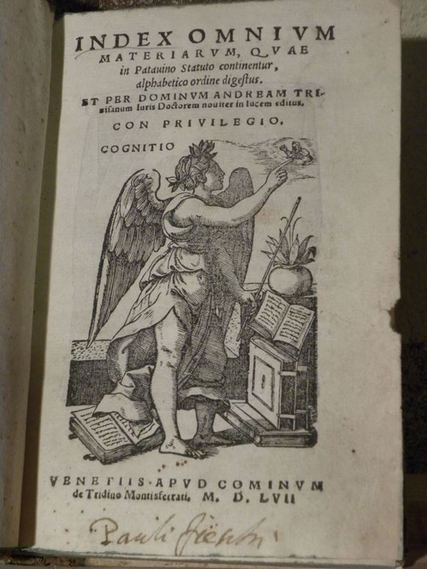 Andrea Trevisan Index omnium materiarum,quae in Patavino Statuto continentur..