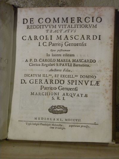 Carlo Mascardide Commercio Reddituum Vitalitiorum Tractatus..