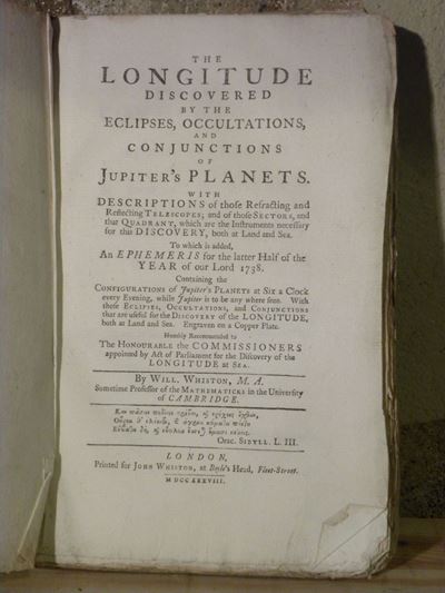 William Whistonthe Longitude Discovered By The Eclipses,occultations,and Conjunctions Of Jupiter'...