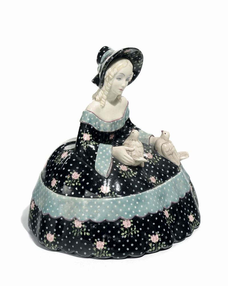 Lenci - Torino Dama con colombe  - Auction Decorative arts of the twentieth century - II - Cambi Casa d'Aste
