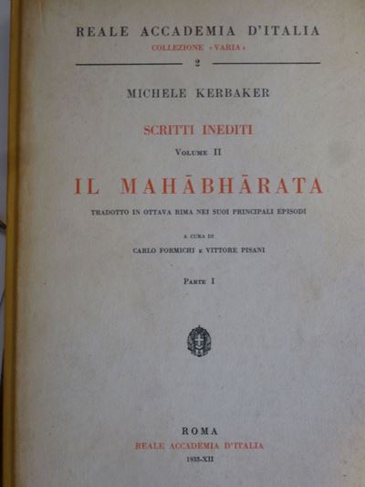 Andrea Kerbakerscritti Inediti. voll.II-VI. Mahabharata