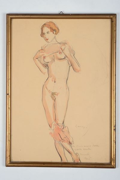 Piero Antonio Gariazzonudo di Donna Bionda. Matita e Acquarello