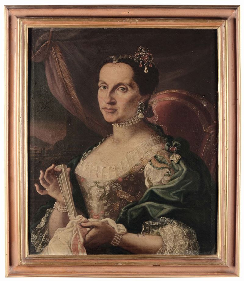 Pier Leone Ghezzi (Roma 1674-1755) Ritratto della contessa Falzacappa  - Auction Old Masters Paintings - Cambi Casa d'Aste