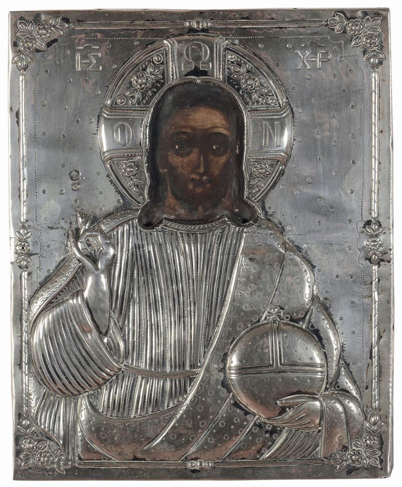 Icona raffigurante Cristo benedicente, Russia  - Auction Antique and Old Masters - I - Cambi Casa d'Aste