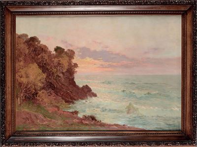 Cesare Bentivoglio (1868-1952)alba sulla Riviera di Levante