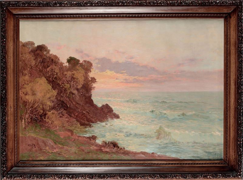 Cesare Bentivoglio (1868-1952) Alba sulla riviera di levante  - Auction Antique and Old Masters - I - Cambi Casa d'Aste