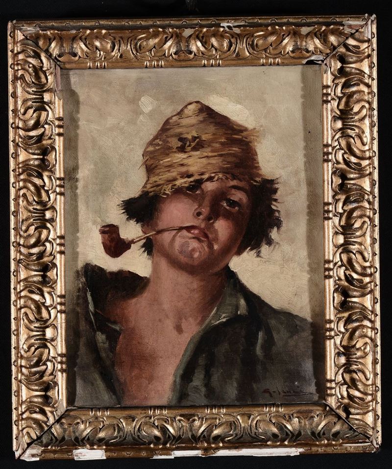 Anonimo del XIX secolo Ragazzo con pipa  - Asta Antiquariato e Dipinti Antichi - I - Cambi Casa d'Aste