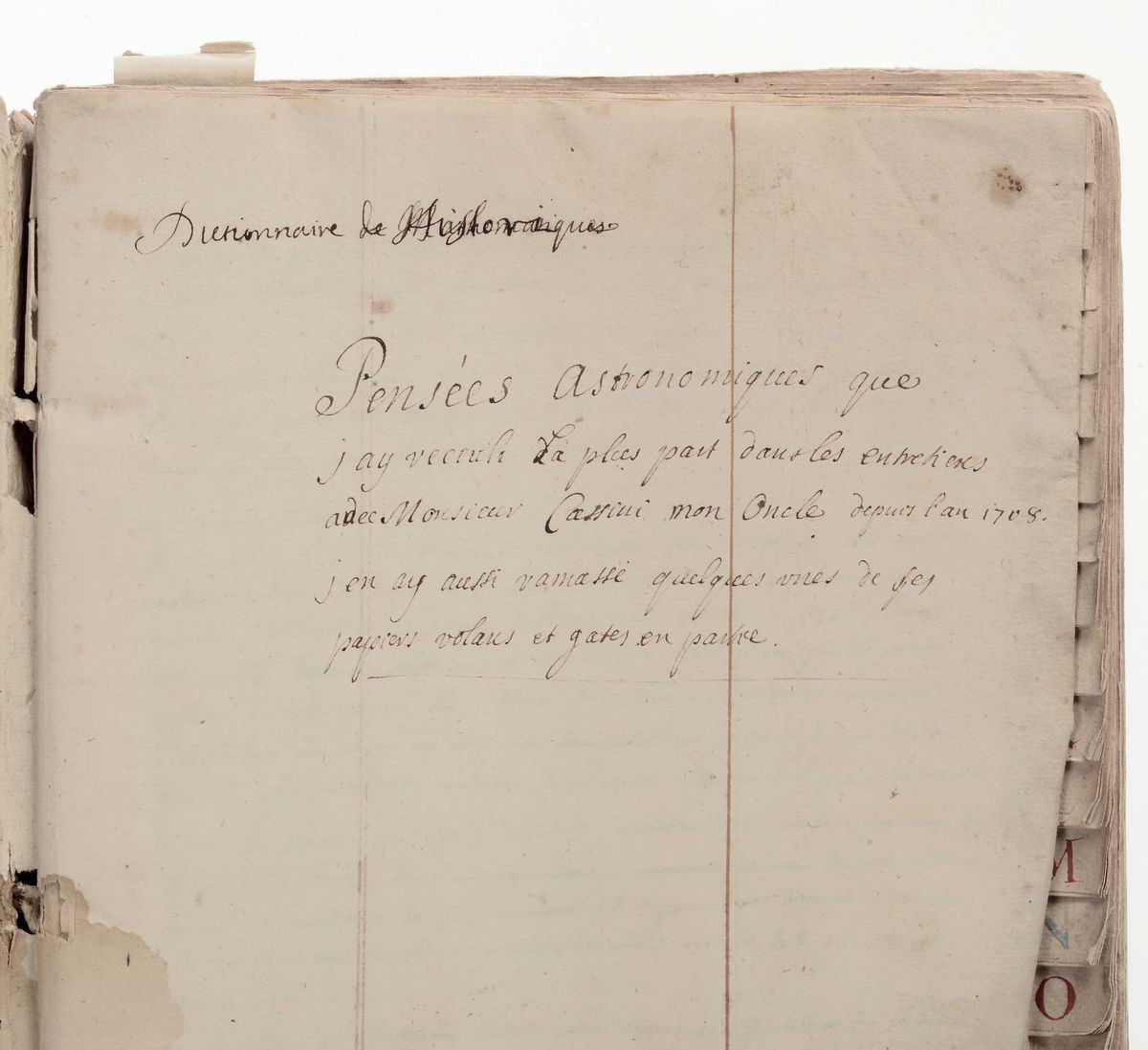 Giovanni Domenico Cassini - Giacomo Filippo Maraldipensées Astronomiques Que J Ay Recueilli la Pl...