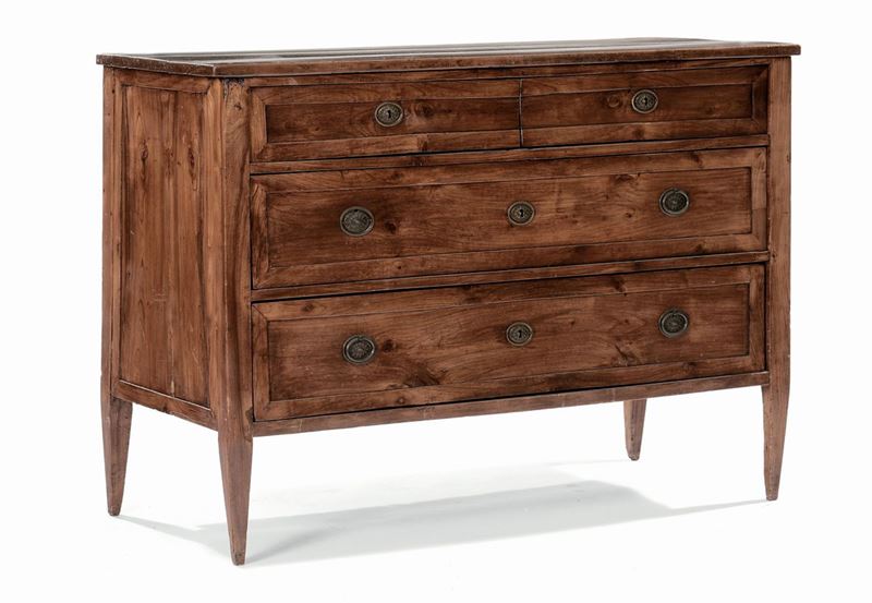 Comò a due cassetti più due affiancati sotto il piano, XIX secolo  - Asta Antiquariato e Dipinti Antichi - I - Cambi Casa d'Aste