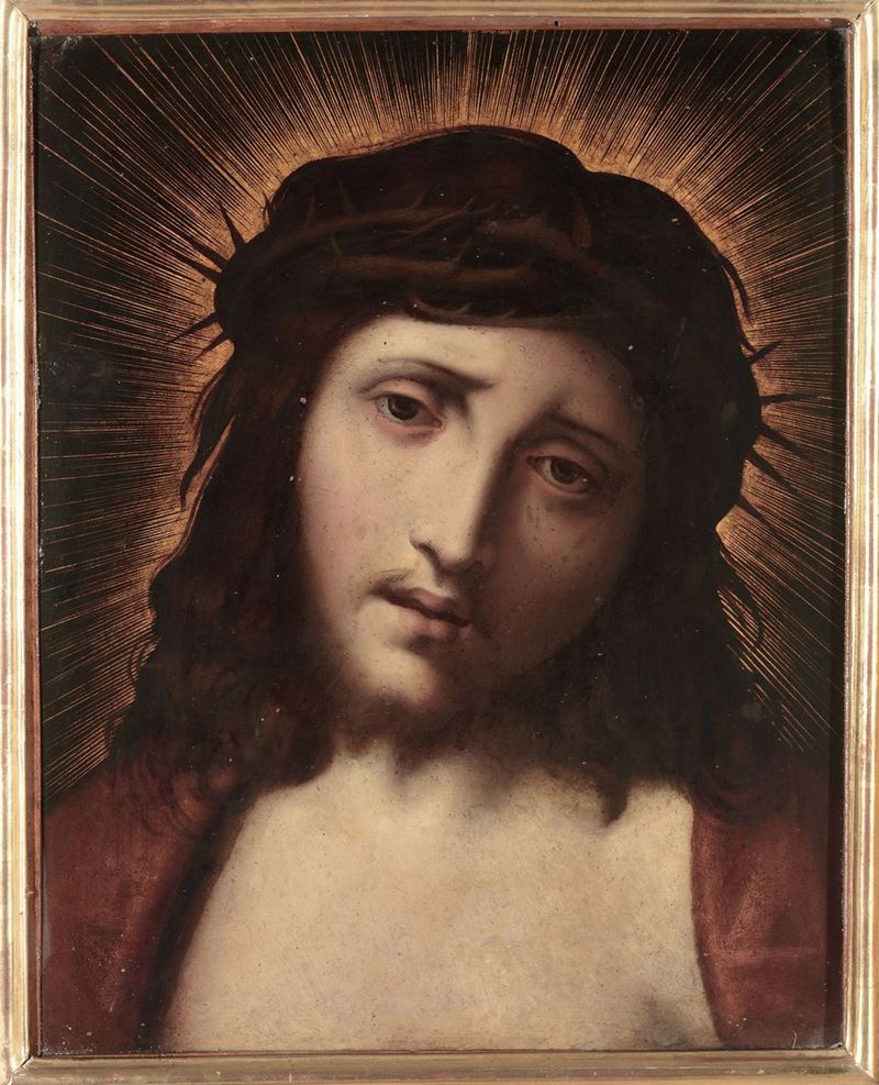 Scuola del XVIII secolo Ritratto di Cristo incoronato di spine  - Asta Antiquariato e Dipinti Antichi - I - Cambi Casa d'Aste