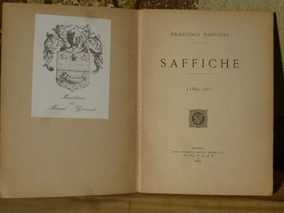 Francesco Pastonchi - Edizioni di Pregiosaffiche(1891-1892)