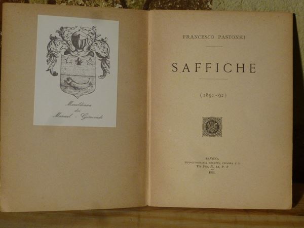 Francesco Pastonchi - Edizioni di pregio Saffiche(1891-1892)