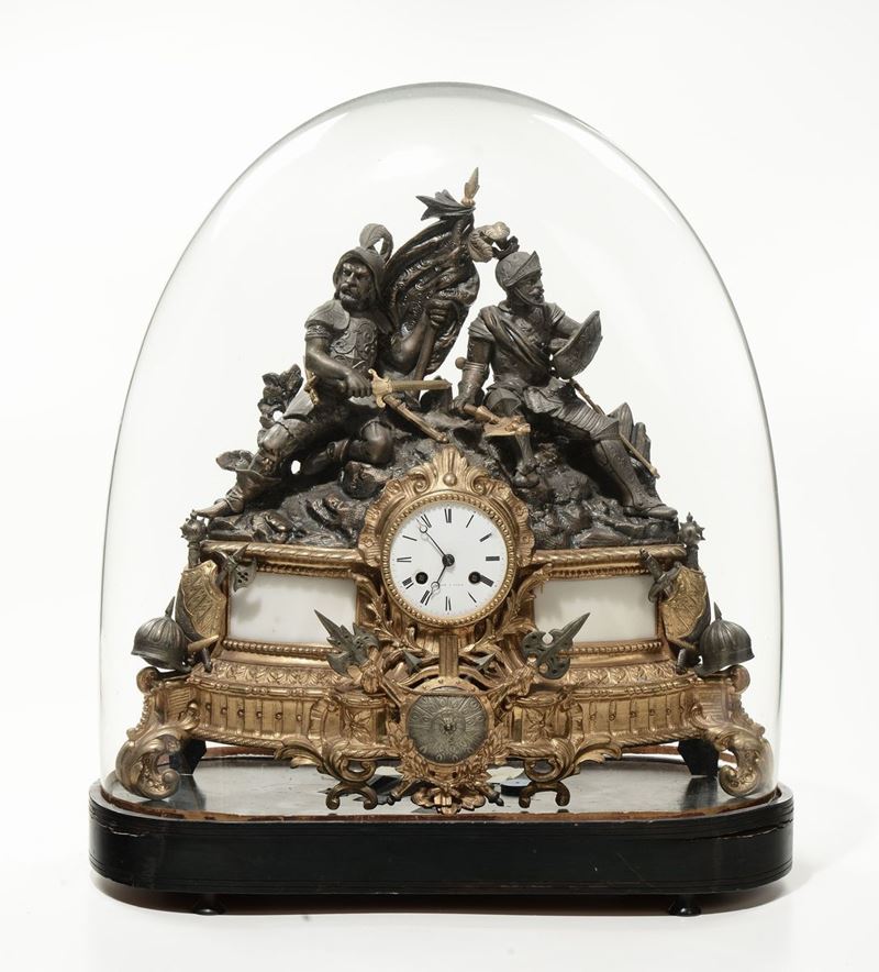 Pendola da tavolo in bronzo dorato  - Auction Antique and Old Masters - I - Cambi Casa d'Aste