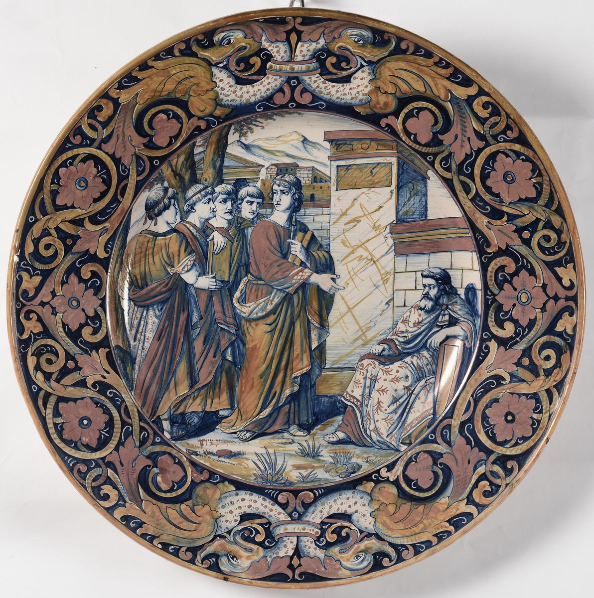 Due Piatti in Maiolica, Gualdo Tadino XX Secolo