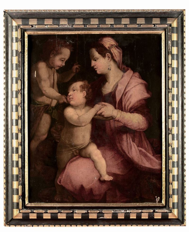 Scuola del XVIII secolo Madonna con Bambino e S.Giovannino  - Asta Antiquariato e Dipinti Antichi - I - Cambi Casa d'Aste
