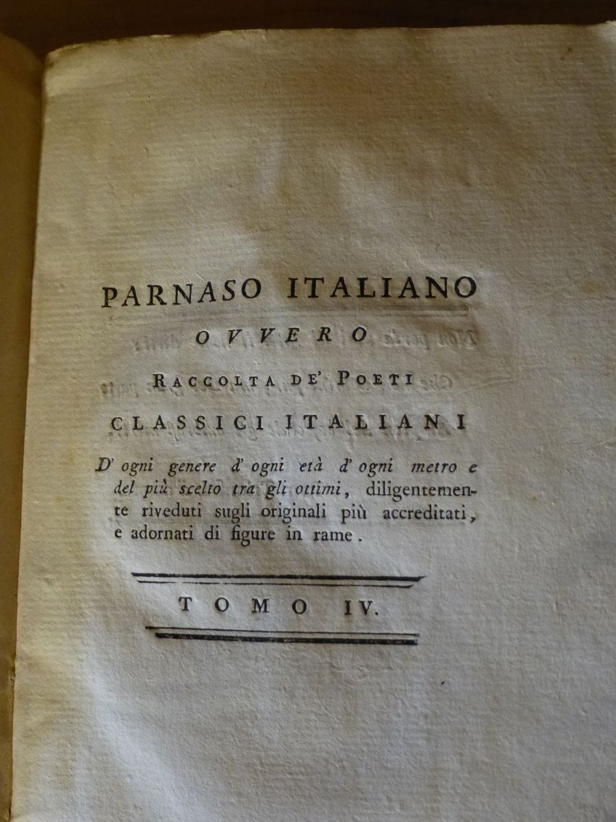 Zatta - Parnaso Italianoparnaso Italiano Overo Raccolta dei Poeti Classici Italiani..