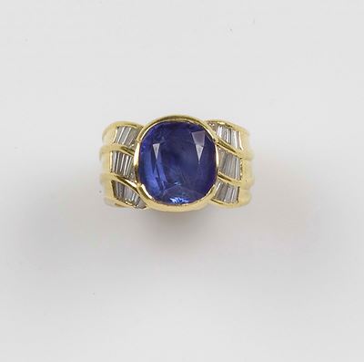Anello con Tanzanite e Diamanti