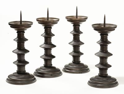 Quattro Candelieri in Bronzo, XX Secolo