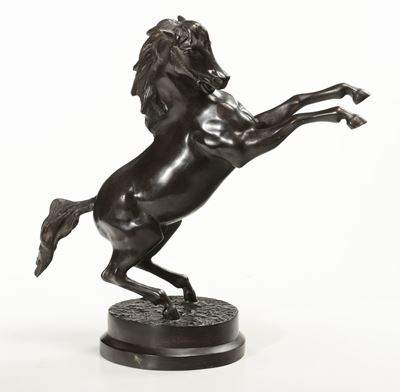 Scultura in Bronzo Raffigurante Cavallo Rampante, Inizio XX Secolo