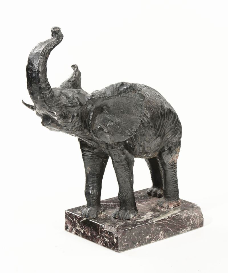 Scultura in bronzo raffigurante elefante, inizio XX secolo  - Asta Antiquariato e Dipinti Antichi - I - Cambi Casa d'Aste