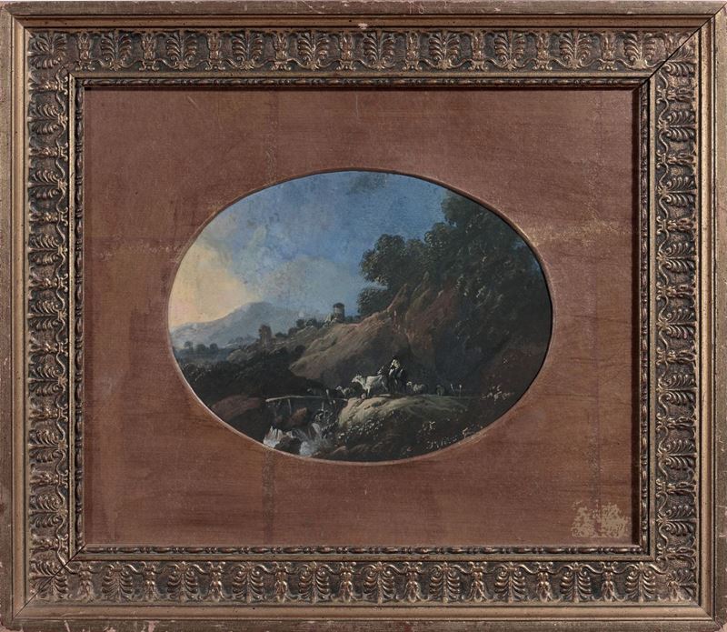 Jean Baptiste Pillement (Lione 1728-1808) Paesaggio  - Asta Antiquariato e Dipinti Antichi - I - Cambi Casa d'Aste
