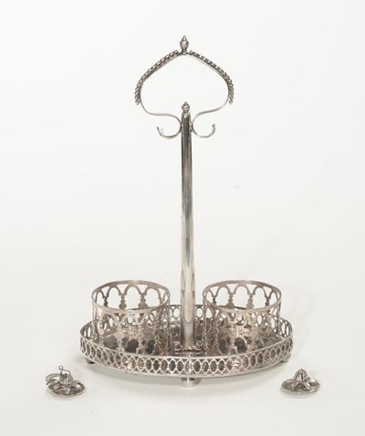Oliera in Argento Fuso, Sbalzato e Traforato, Punzone della Torretta per L'anno 1805