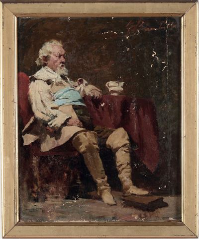 Ferdinando Brambilla (1838-1921)ritratto di Uomo Seduto