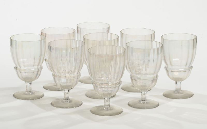 Nove bicchieri in vetro soffiato  - Asta Antiquariato e Dipinti Antichi - I - Cambi Casa d'Aste