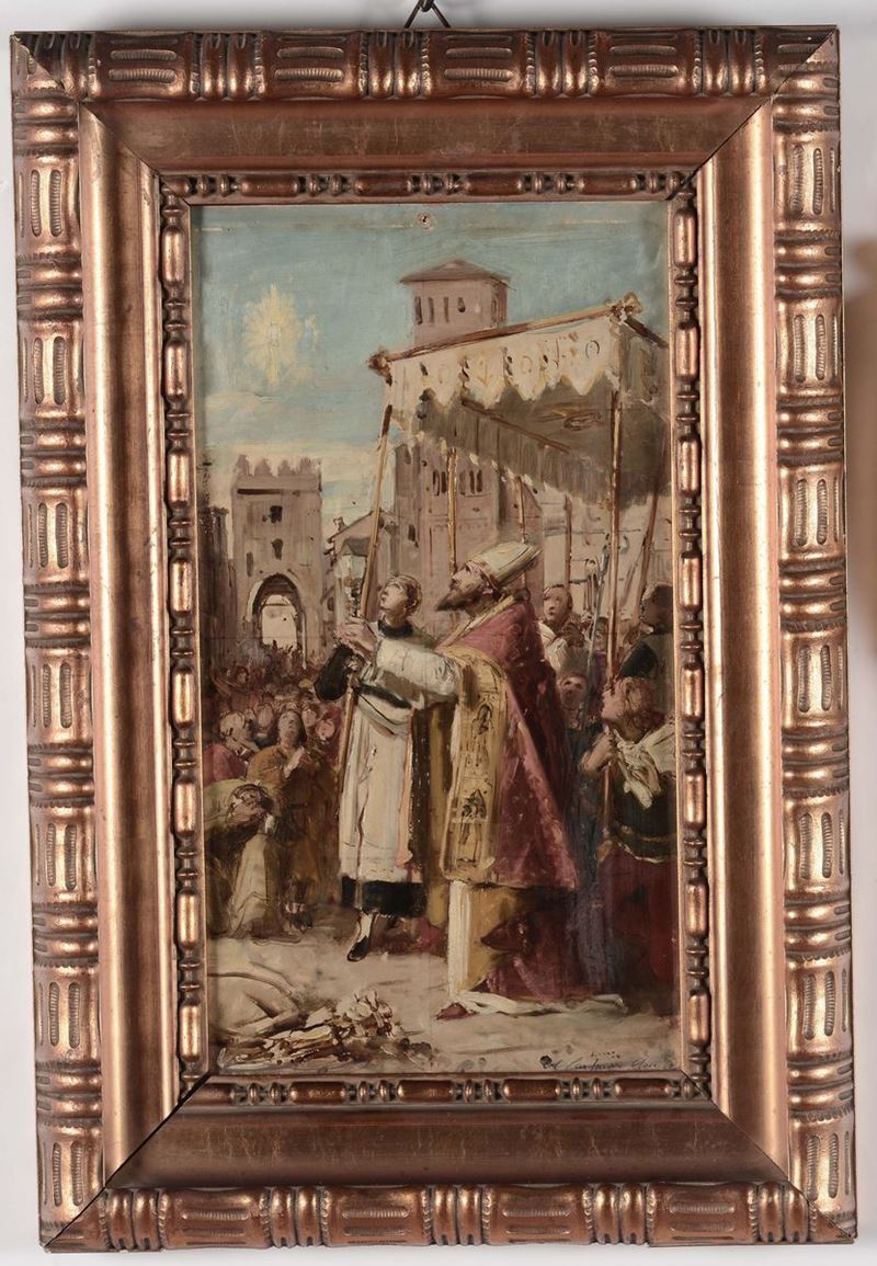 Bozzetto con episodio religioso  - Auction Furnishings from the mansions of the Ercole Marelli heirs and other property - Cambi Casa d'Aste