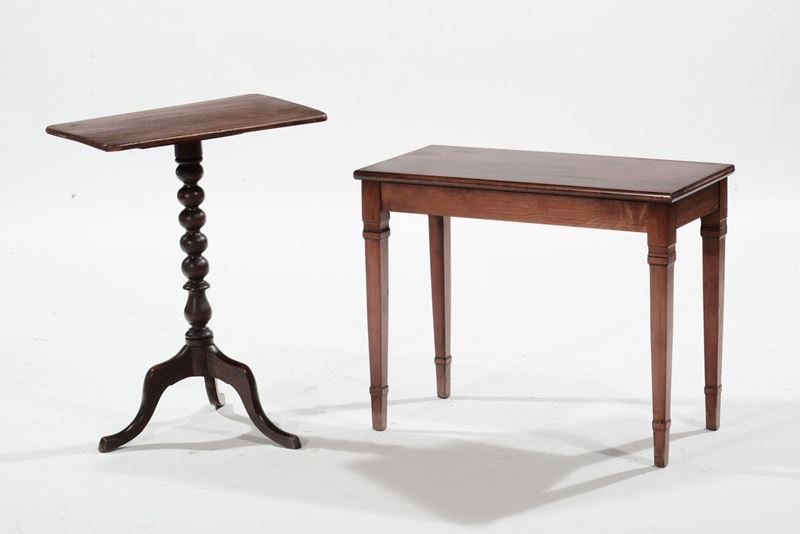 Tavolino con fusto a torchon e tavolino rettangolare  - Asta Antiquariato e Dipinti Antichi - I - Cambi Casa d'Aste
