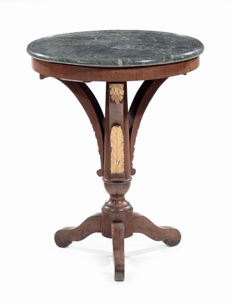 Tavolino circolare con piano in marmo grigio, XIX secolo  - Asta Antiquariato e Dipinti Antichi - I - Cambi Casa d'Aste